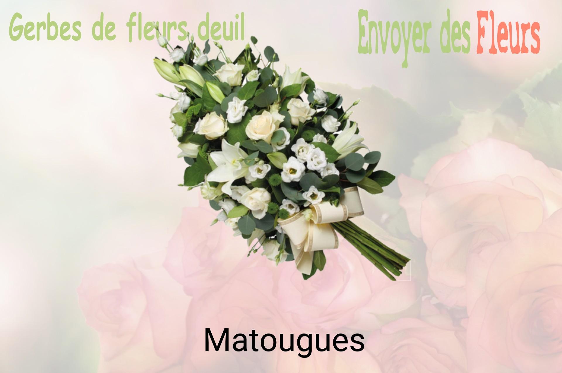 Gerbe de fleurs de deuil livrée à Matougues